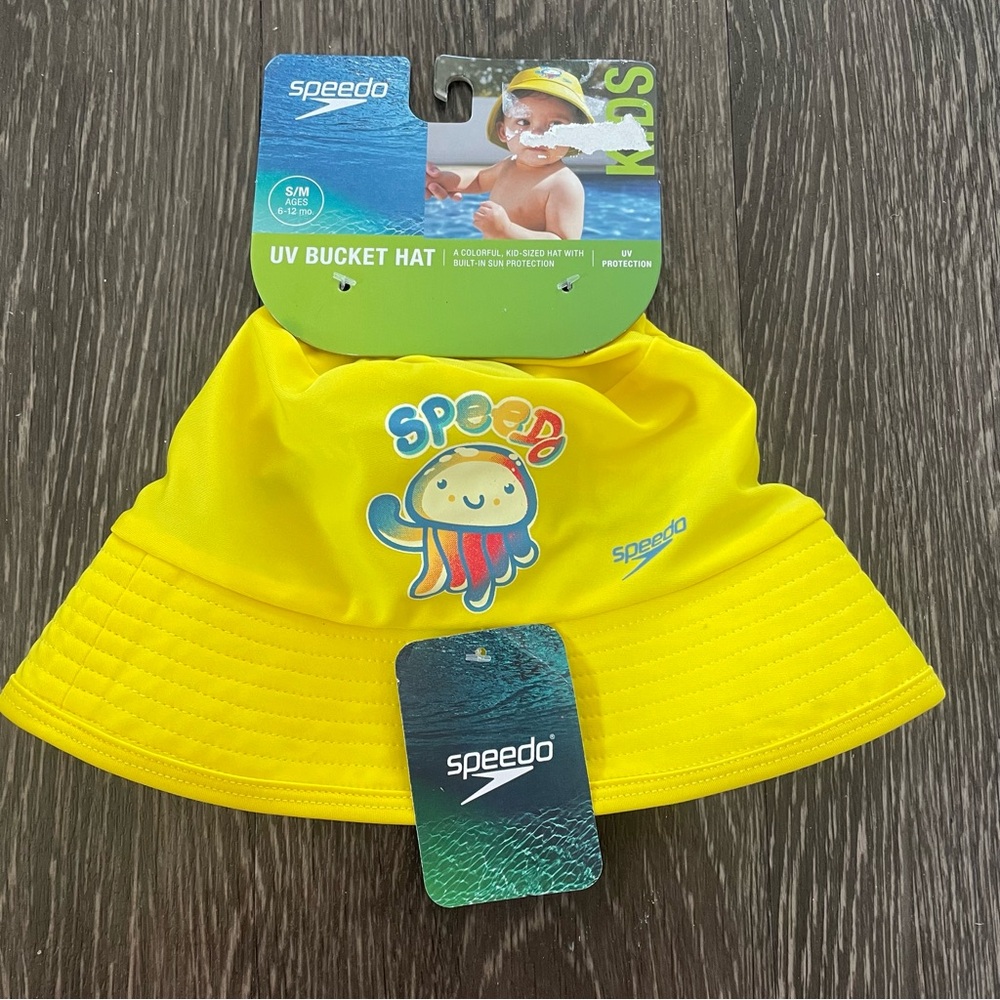 New! Speedo Baby UV Protection Yellow Bucket Hat S/M